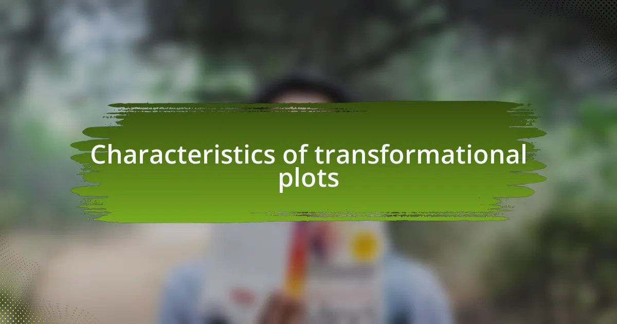 Characteristics of transformational plots