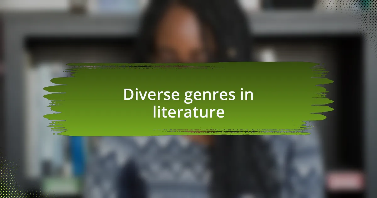Diverse genres in literature