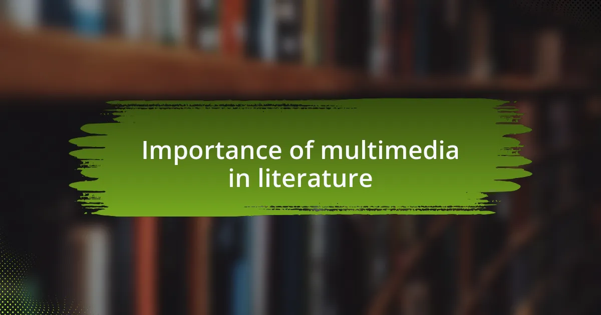 Importance of multimedia in literature