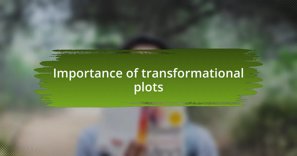Importance of transformational plots
