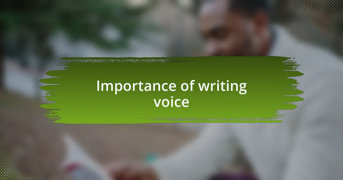 Importance of writing voice