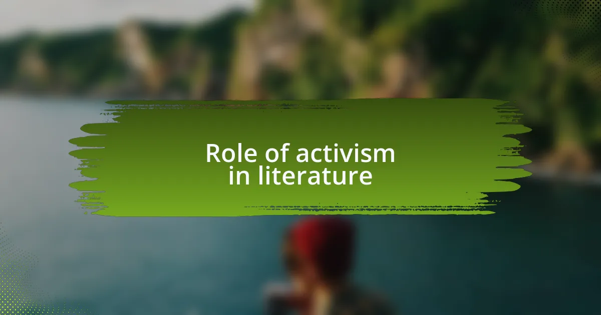 Role of activism in literature