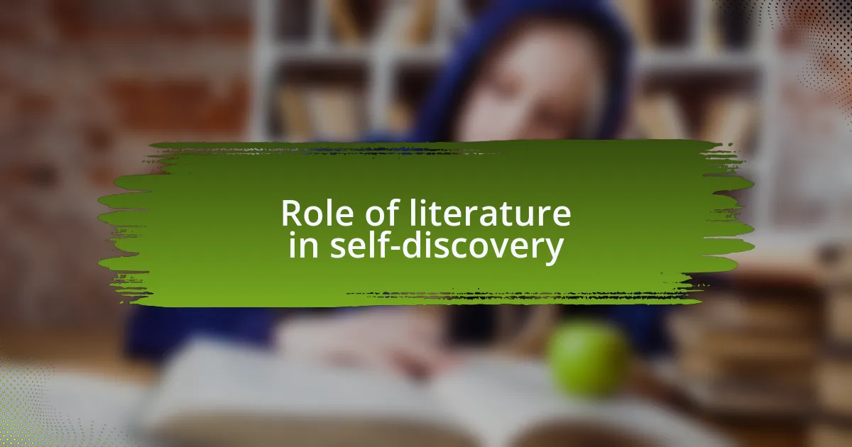 Role of literature in self-discovery