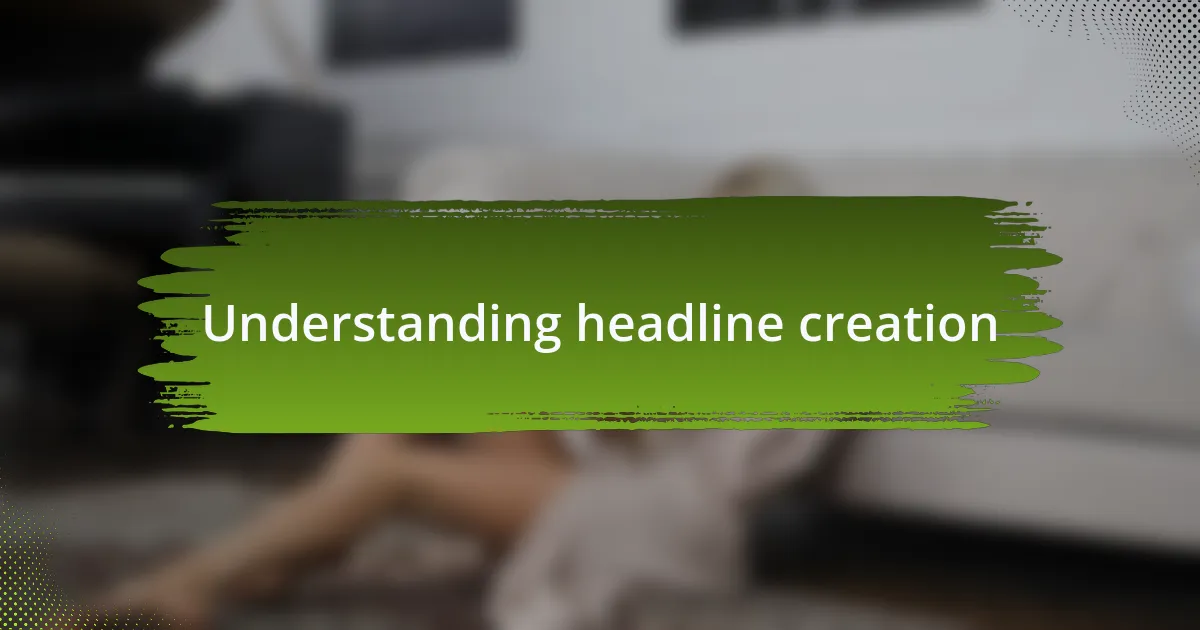 Understanding headline creation