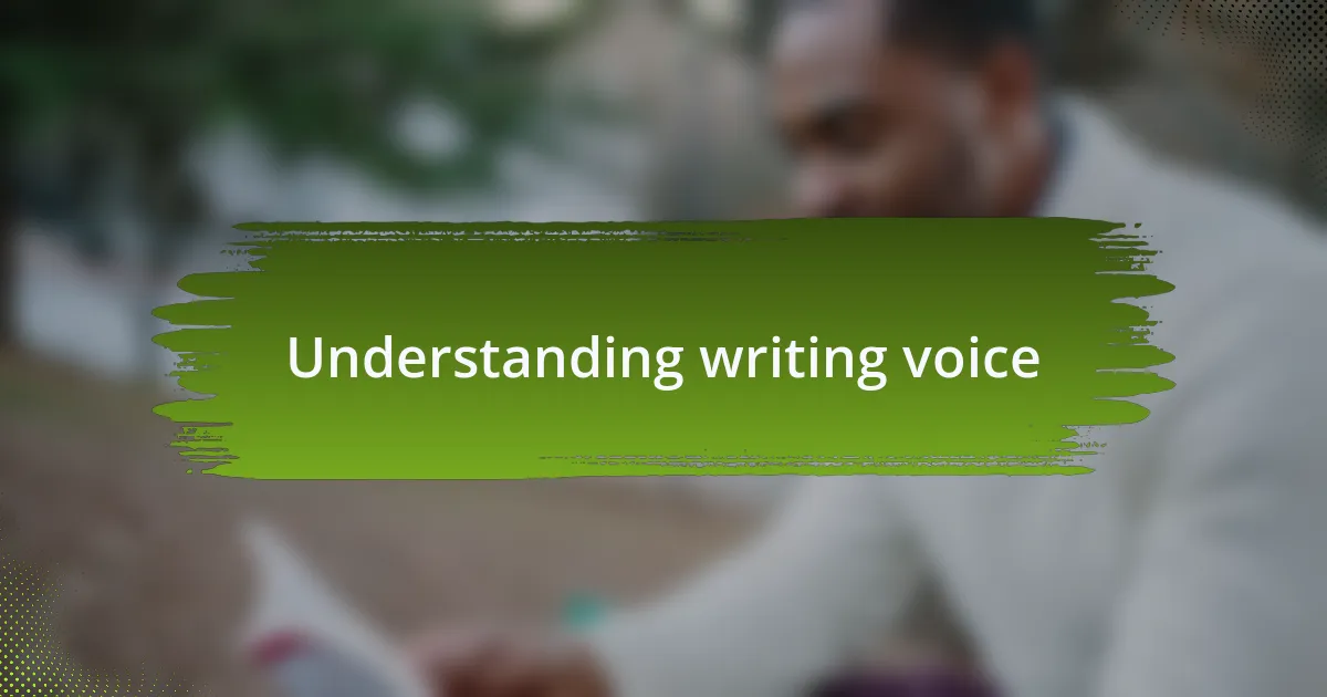 Understanding writing voice